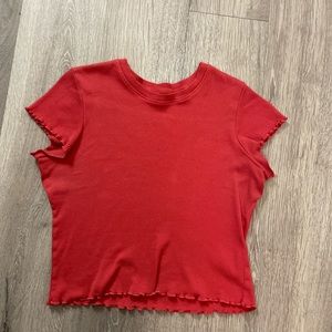 brandy melville red short sleeve baby tee
